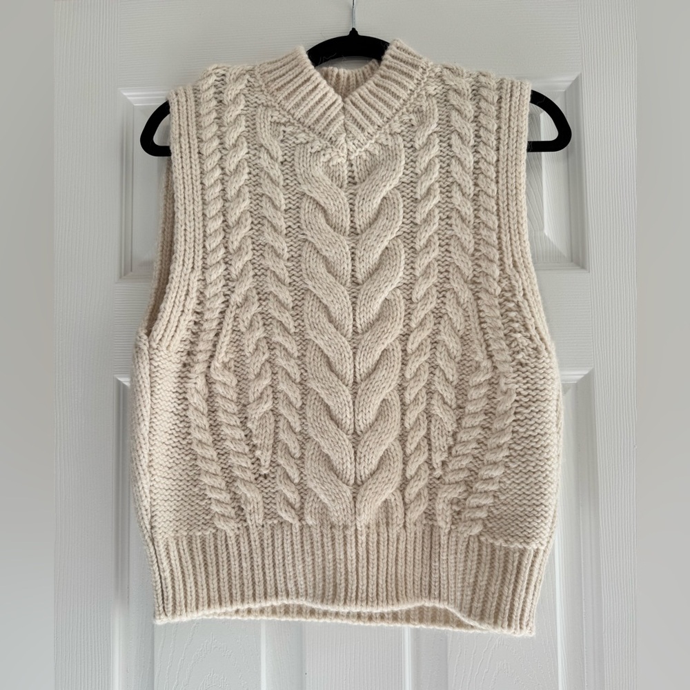 Cable Knit Cream Sweater Vest